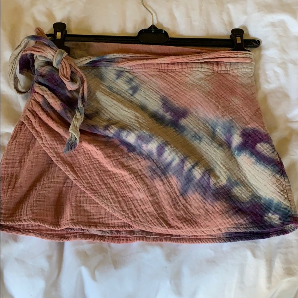 Free people Pink tie dye skirt